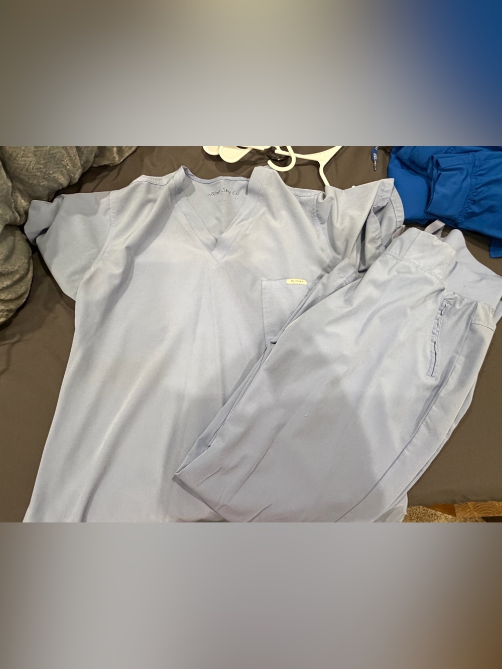 Women’s Blue Sky Co Light Blue Scrub Set